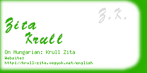 zita krull business card